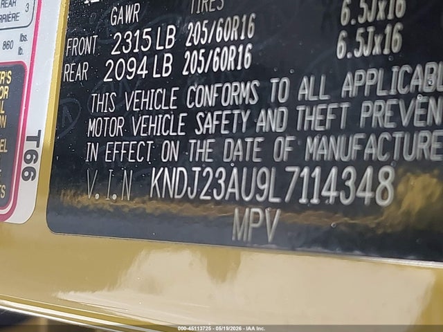 KIA SOUL S 2020 KNDJ23AU9L7114348 Image 9
