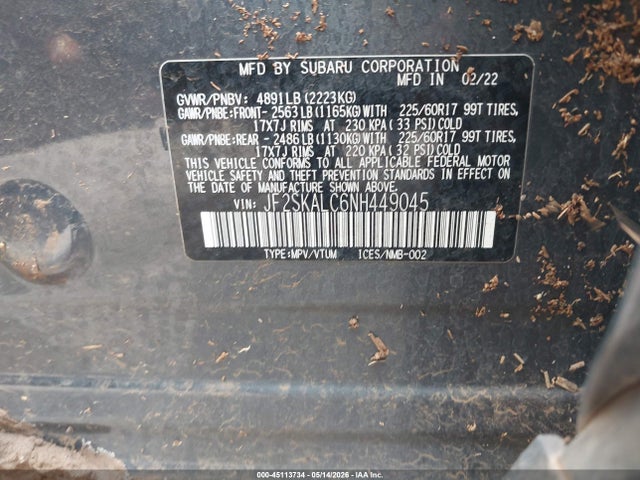 Subaru Forester Wilderness 2022 JF2SKALC6NH449045 Image 9