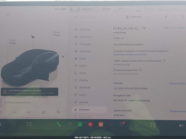 Продаж на аукціоні авто 2026 Tesla Model Y, vin: 7SAYGDED9TF526704, номер лоту: 45113873