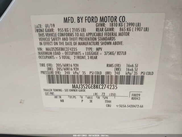 Ford Ecosport Se 2019 MAJ3S2GE8KC274235 Image 9