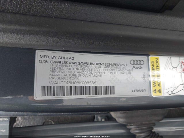 Продажа на аукционе авто 2009 Audi A4 2.0t Special Edition, vin: WAUDF48H09K009569, номер лота: 45113964