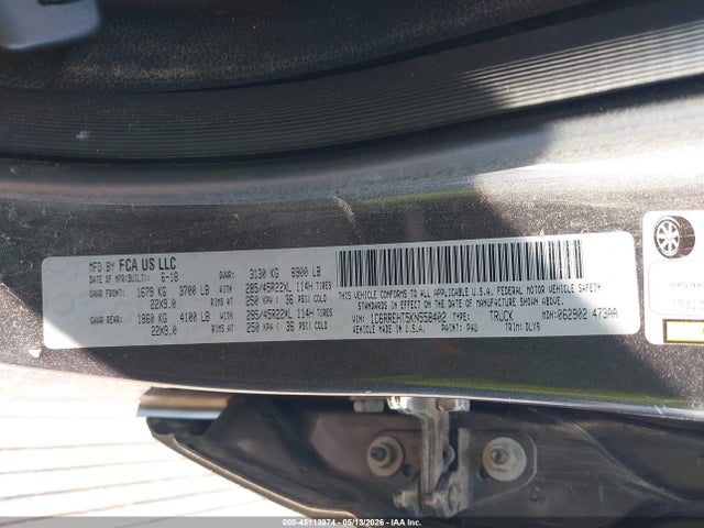 Продажа на аукционе авто 2019 Ram 1500 Limited  4x2 5'7 Box, vin: 1C6RREHT5KN558402, номер лота: 45113974