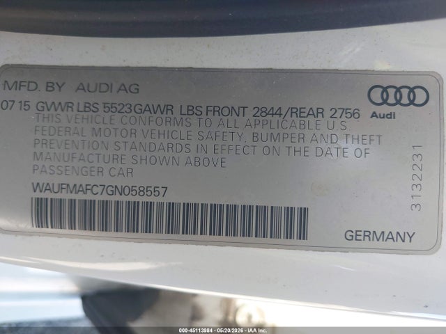 WAUFMAFC7GN058557 Audi A6 3.0 Tdi Premium Plus