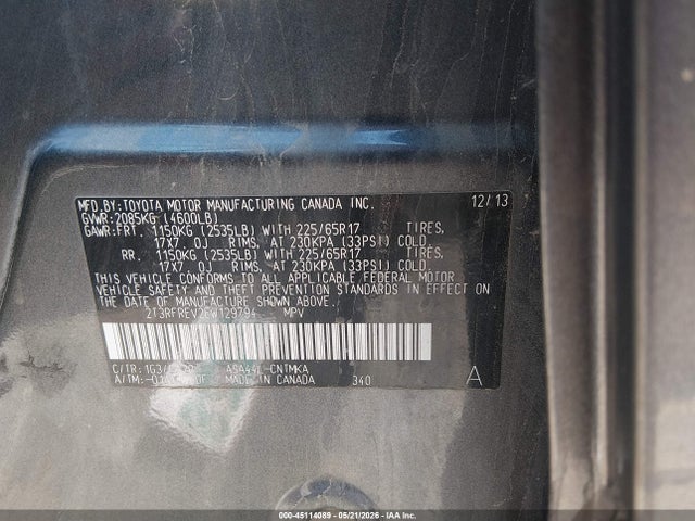 Toyota Rav4 Xle 2014 2T3RFREV2EW129794 Image 9