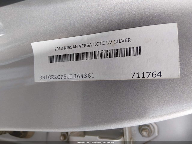 Nissan Versa Note Sv 2018 3N1CE2CP5JL364361 Image 9