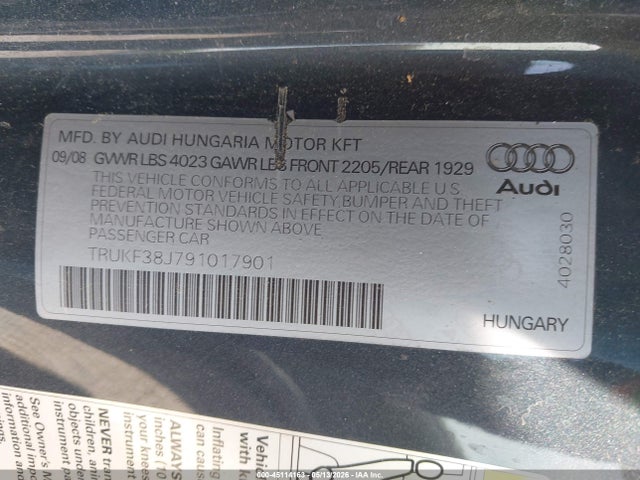 Продаж на аукціоні авто 2009 Audi Tt 2.0t, vin: TRUKF38J791017901, номер лоту: 45114163