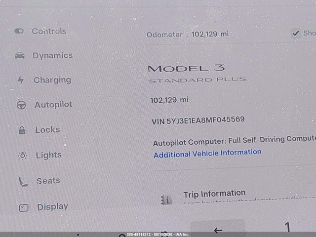 Tesla Model 3 Standard Range Plus Rear-wheel Drive 2021 5YJ3E1EA8MF045569 Image 14