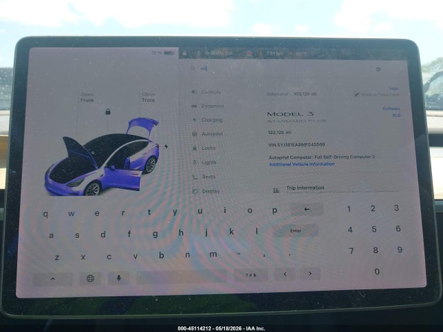 Tesla Model 3 Standard Range Plus Rear-wheel Drive 2021 5YJ3E1EA8MF045569 Image 7