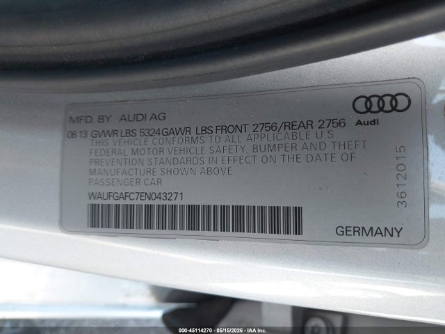 45114270 :رقم المزاد ، WAUFGAFC7EN043271 vin ، 2014 Audi A6 3.0t Premium Plus مزاد بيع