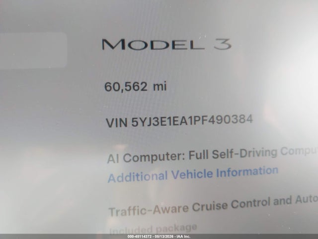 Tesla Model 3 Rear-wheel Drive 2023 5YJ3E1EA1PF490384 Image 15