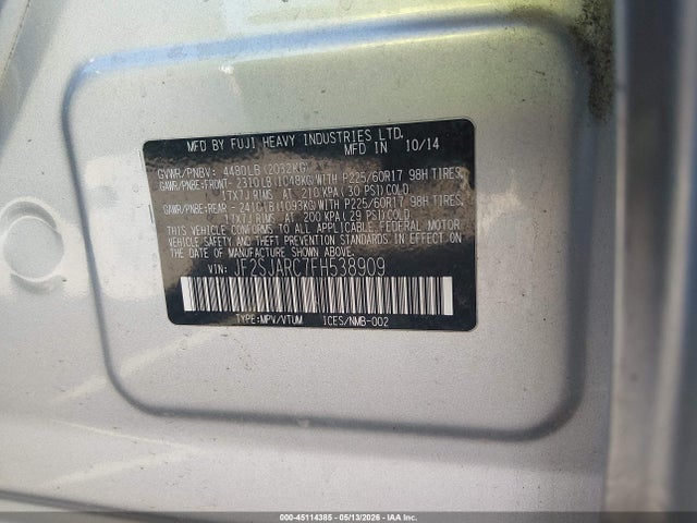 Продажа на аукционе авто 2015 Subaru Forester 2.5i Limited, vin: JF2SJARC7FH538909, номер лота: 45114385
