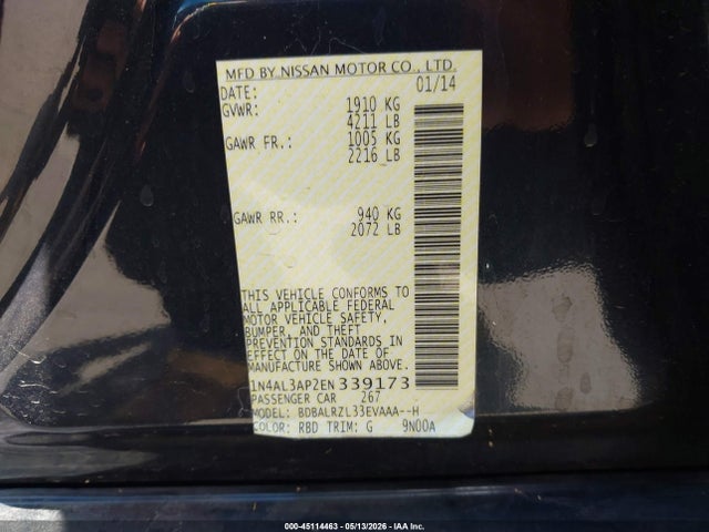 1N4AL3AP2EN339173 Nissan Altima 2.5 S