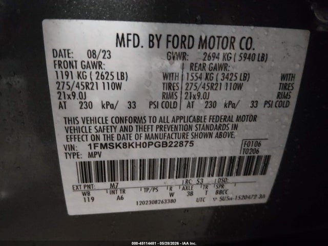 Ford Explorer St-line 2023 1FMSK8KH0PGB22875 Image 9