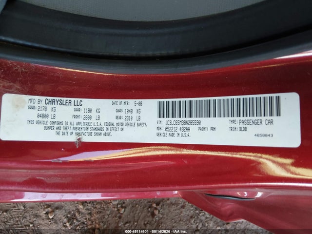 Auction sale of the 2008 Chrysler Sebring Limited, vin: 1C3LC65M38N285590, lot number: 45114601