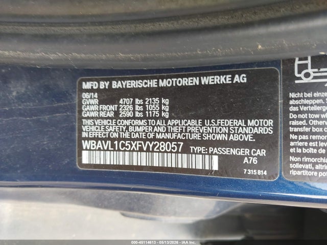 Продаж на аукціоні авто 2015 Bmw X1 Xdrive28i, vin: WBAVL1C5XFVY28057, номер лоту: 45114613