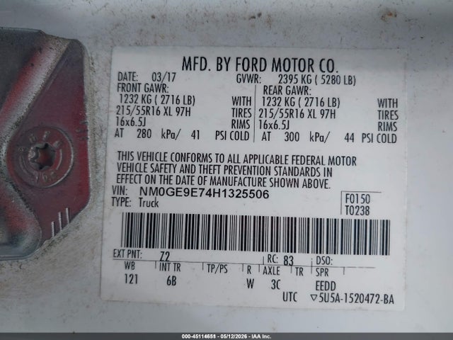 NM0GE9E74H1325506 Ford Transit Connect Xl