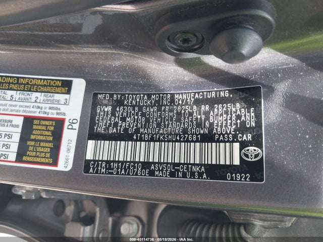4T1BF1FK5HU427681 Toyota CAMRY LE