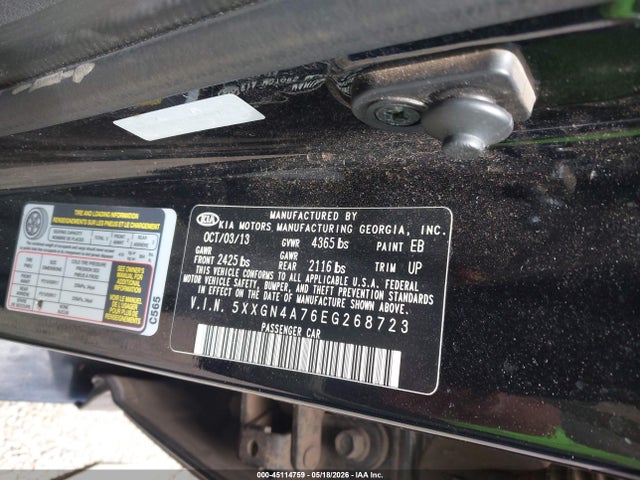 5XXGN4A76EG268723 KIA OPTIMA EX