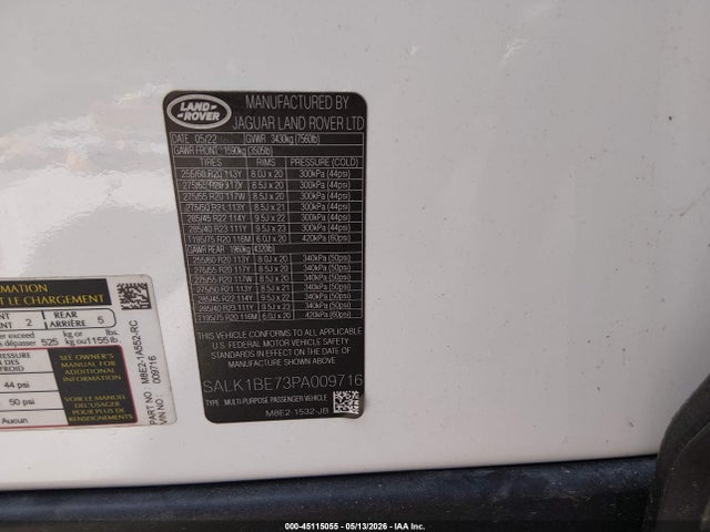 Продаж на аукціоні авто 2023 Land Rover Range Rover, vin: SALK1BE73PA009716, номер лоту: 45115055