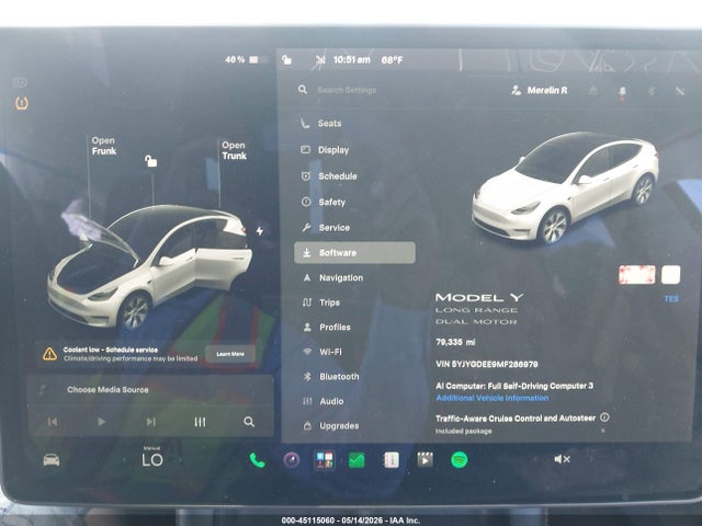 Aukcja sprzedaży 2021 Tesla Model Y Long Range Dual Motor All-wheel Drive, vin: 5YJYGDEE9MF286979, numer aukcji: 45115060
