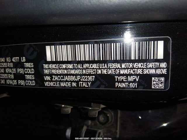 Aukcja sprzedaży 2018 Jeep Renegade Latitude Fwd, vin: ZACCJABB6JPJ22367, numer aukcji: 45115397