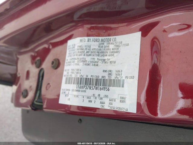 Aukcja sprzedaży 2007 Ford Focus S/se/ses, vin: 1FAHP37N57W164956, numer aukcji: 45115418