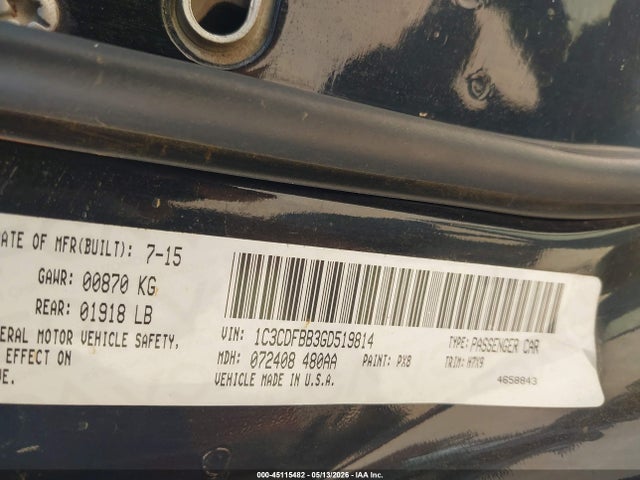 Aukcja sprzedaży 2014 Dodge Dart Sxt, vin: 1C3CDFBB1ED824712, numer aukcji: 45115482