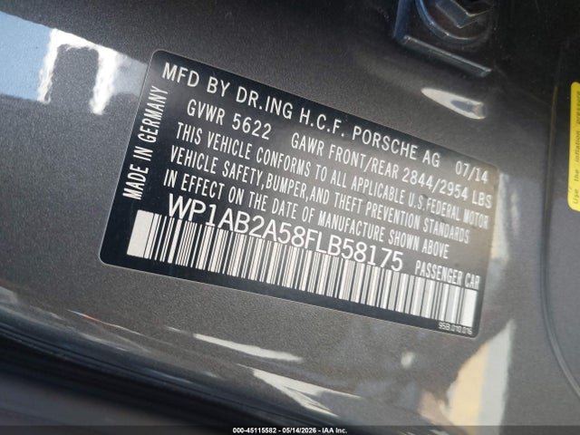 Auction sale of the 2015 Porsche Macan S, vin: WP1AB2A58FLB58175, lot number: 45115582