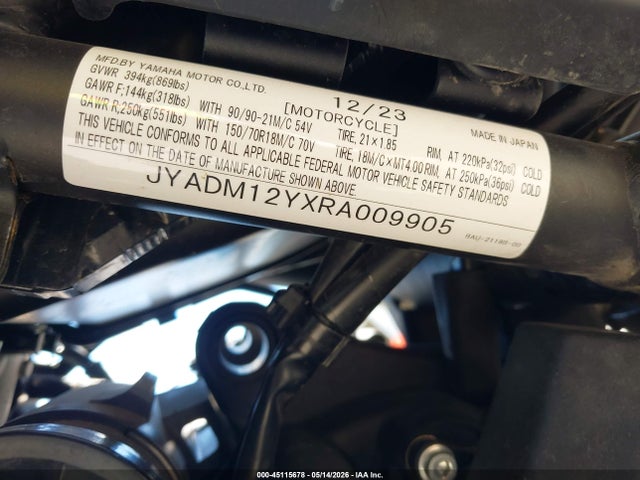 Yamaha Xtz690 2024 JYADM12YXRA009905 Image 10