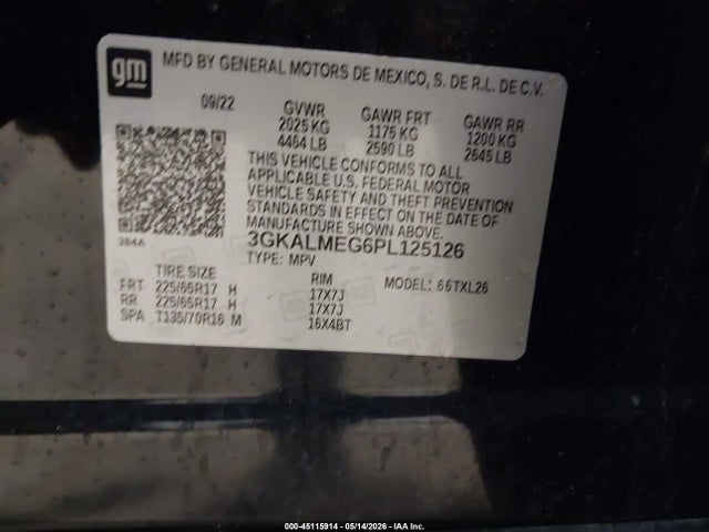 45115914 :رقم المزاد ، 3GKALMEG6PL125126 vin ، 2023 Gmc Terrain Fwd Sle مزاد بيع