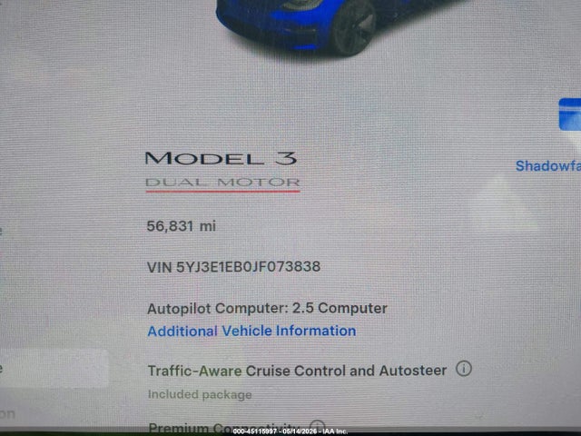 Продаж на аукціоні авто 2018 Tesla Model 3 Long Range/performance, vin: 5YJ3E1EB0JF073838, номер лоту: 45115997