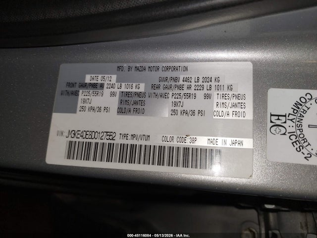 Продажа на аукционе авто 2013 Mazda Cx-5 Grand Touring, vin: JM3KE4DE8D0127552, номер лота: 45116084