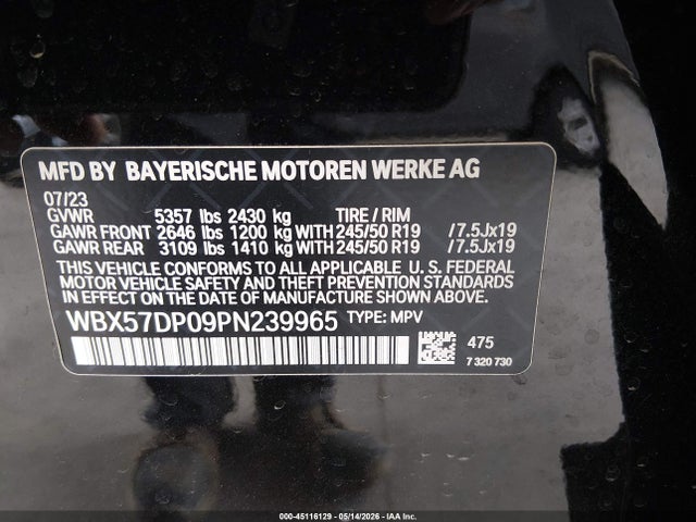 BMW X3 Xdrive30i 2023 WBX57DP09PN239965 Image 9