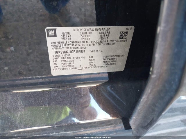 GMC YUKON DENALI 2016 1GKS1CKJ7GR196607 Image 9