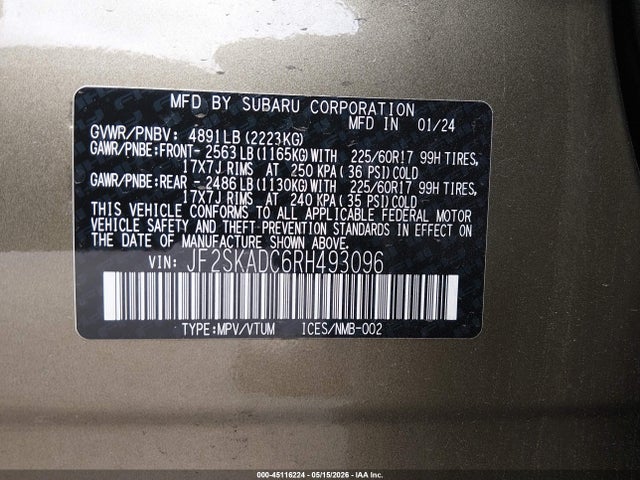 Subaru Forester Premium 2024 JF2SKADC6RH493096 Image 9