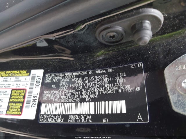 Aukcja sprzedaży 2013 Toyota Sequoia Limited 5.7l V8, vin: 5TDJY5G15DS092105, numer aukcji: 45116259