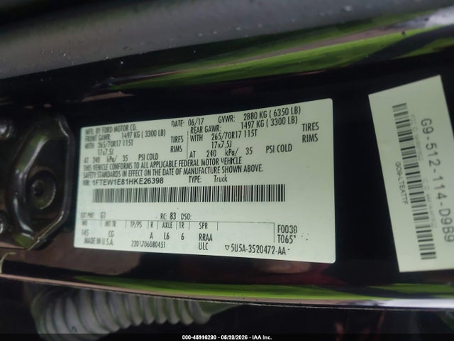 Aukcja sprzedaży 2017 Ford F-150 Xl, vin: 1FTEW1E81HKE26398, numer aukcji: 45116290