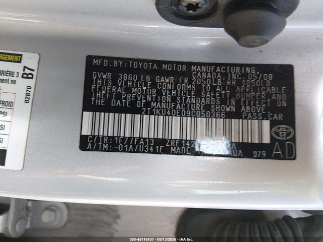 Продажа на аукционе авто 2009 Toyota Matrix, vin: 2T1KU40E09C050366, номер лота: 45116407