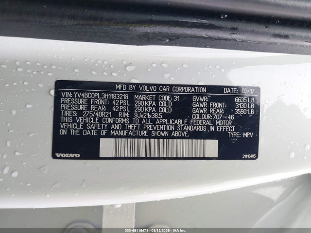 YV4BC0PL3H1183218 Volvo Xc90 Hybrid T8 Inscription