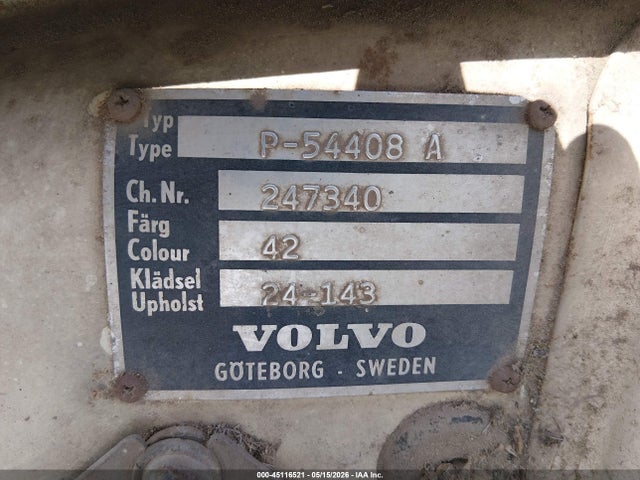 Aukcja sprzedaży 1960 Volvo Coupe, vin: 247340, numer aukcji: 45116521