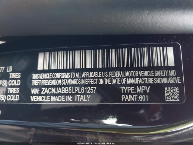 ZACNJABB5LPL61257 Jeep Renegade Altitude Fwd
