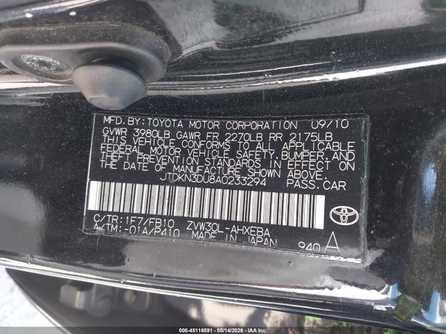 45116591 :رقم المزاد ، JTDKN3DU8A0233294 vin ، 2010 Toyota Prius Ii مزاد بيع