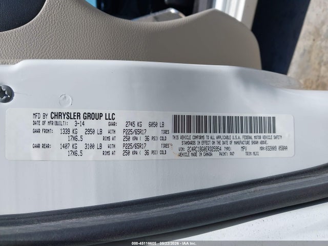 45116605 :رقم المزاد ، 2C4RC1BG0ER325954 vin ، 2014 Chrysler Town & Country Touring مزاد بيع