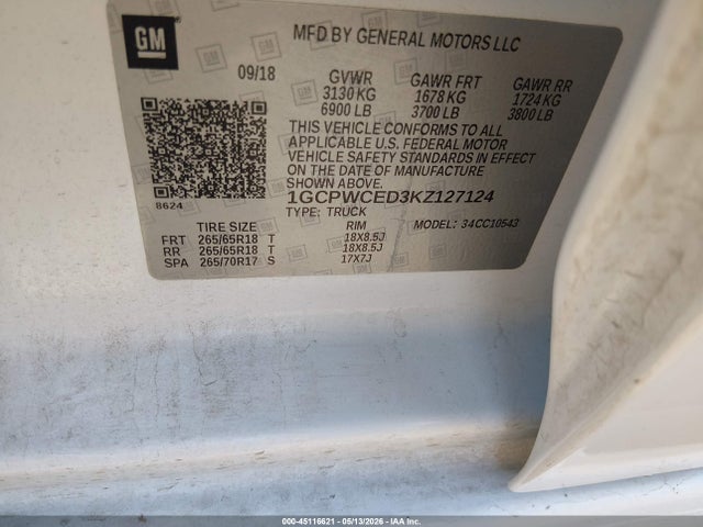 1GCPWCED3KZ127124 Chevrolet Silverado 1500 Lt