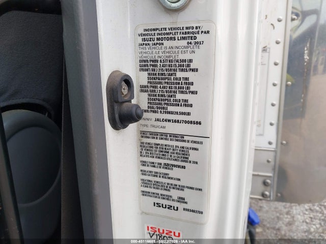 Продажа на аукционе авто 2018 Isuzu Npr Hd, vin: JALC4W168J7008586, номер лота: 45116689