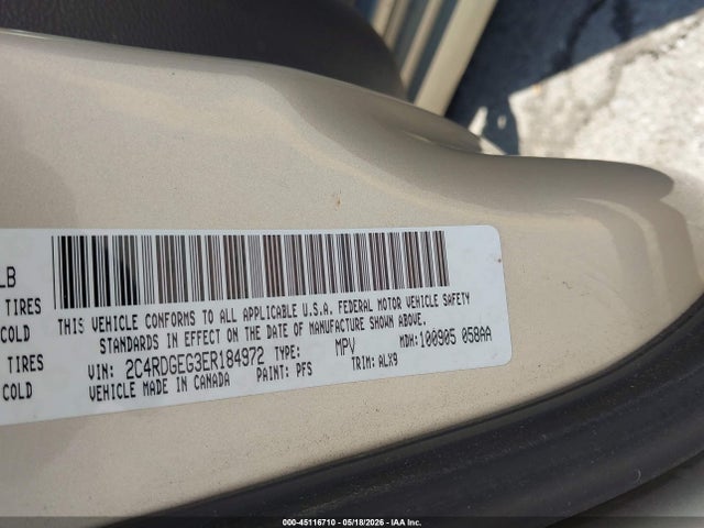 Aukcja sprzedaży 2014 Dodge Grand Caravan R/t, vin: 2C4RDGEG3ER184972, numer aukcji: 45116710