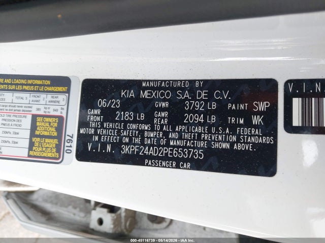 KIA Forte Lxs 2023 3KPF24AD2PE653735 Image 9