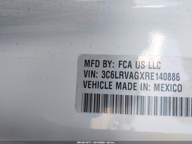 2024 Ram Promaster 1500 Slt Low Roof 136 Wb მანქანა იყიდება აუქციონზე, vin: 3C6LRVAGXRE140886, აუქციონის ნომერი: 45116771