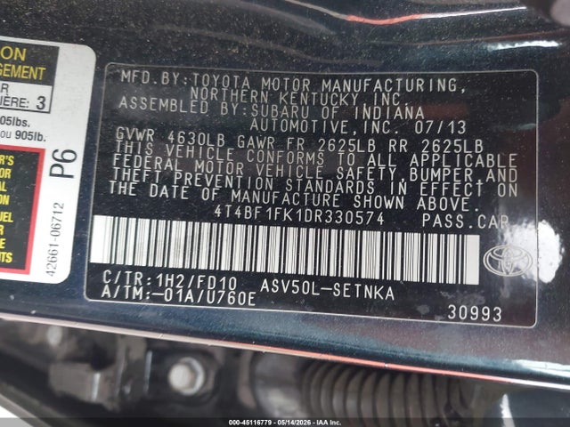 Продажа на аукционе авто 2013 Toyota Camry Le, vin: 4T4BF1FK1DR330574, номер лота: 45116779