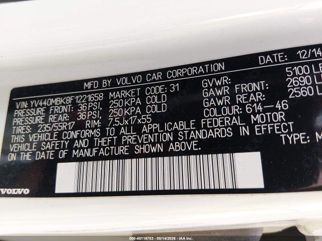 Volvo Xc70 T5 Premier 2015 YV440MBK8F1221658 Image 9